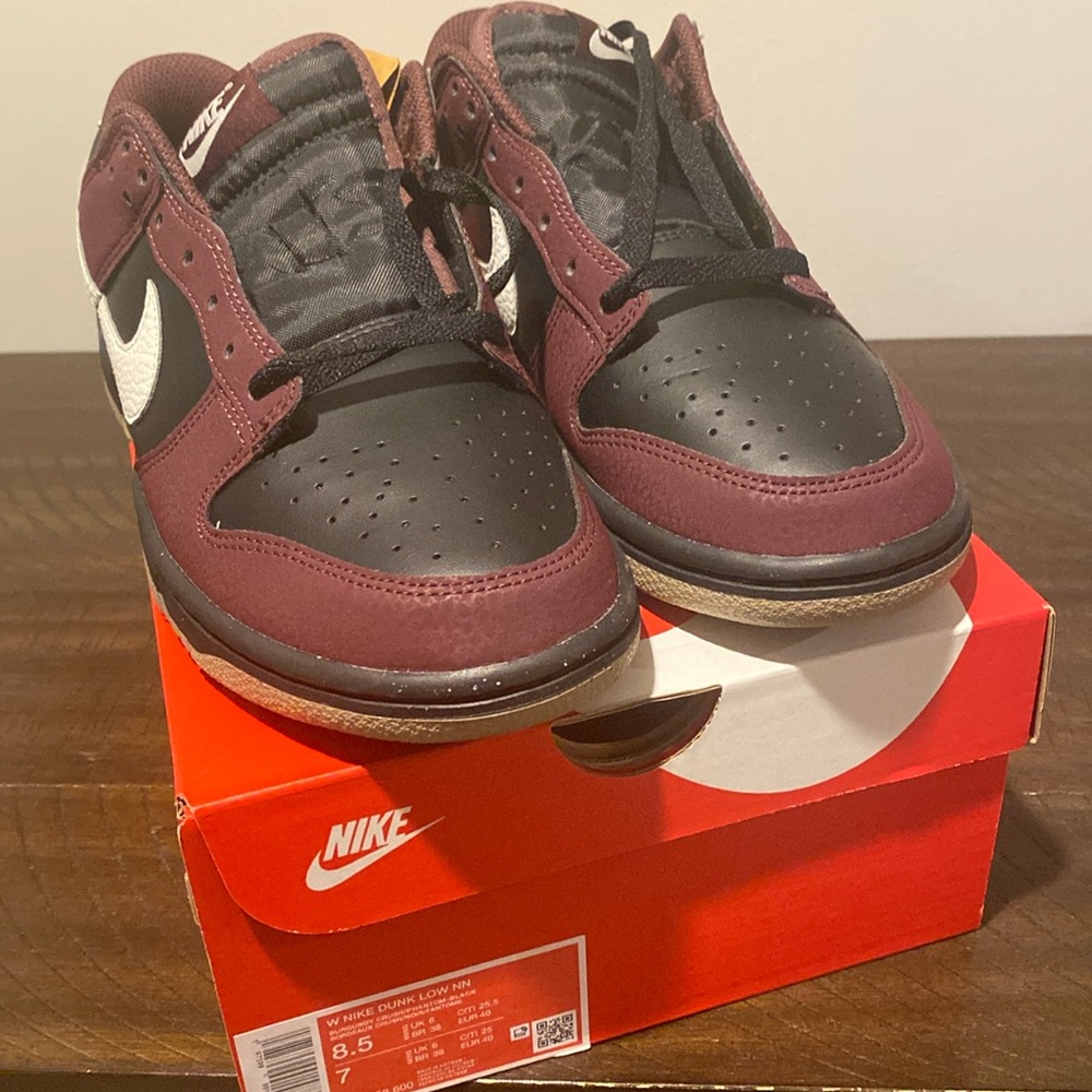 Burgundy/Black/White Bubble gum sole